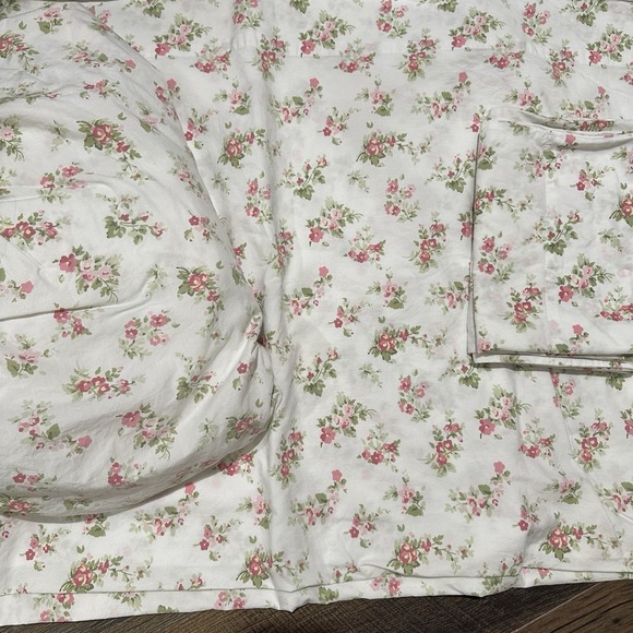 Laura Ashley 90s Cottagecore Rose Sheet Set Queen Size Shabby Chic Grannycore - Picture 5 of 8